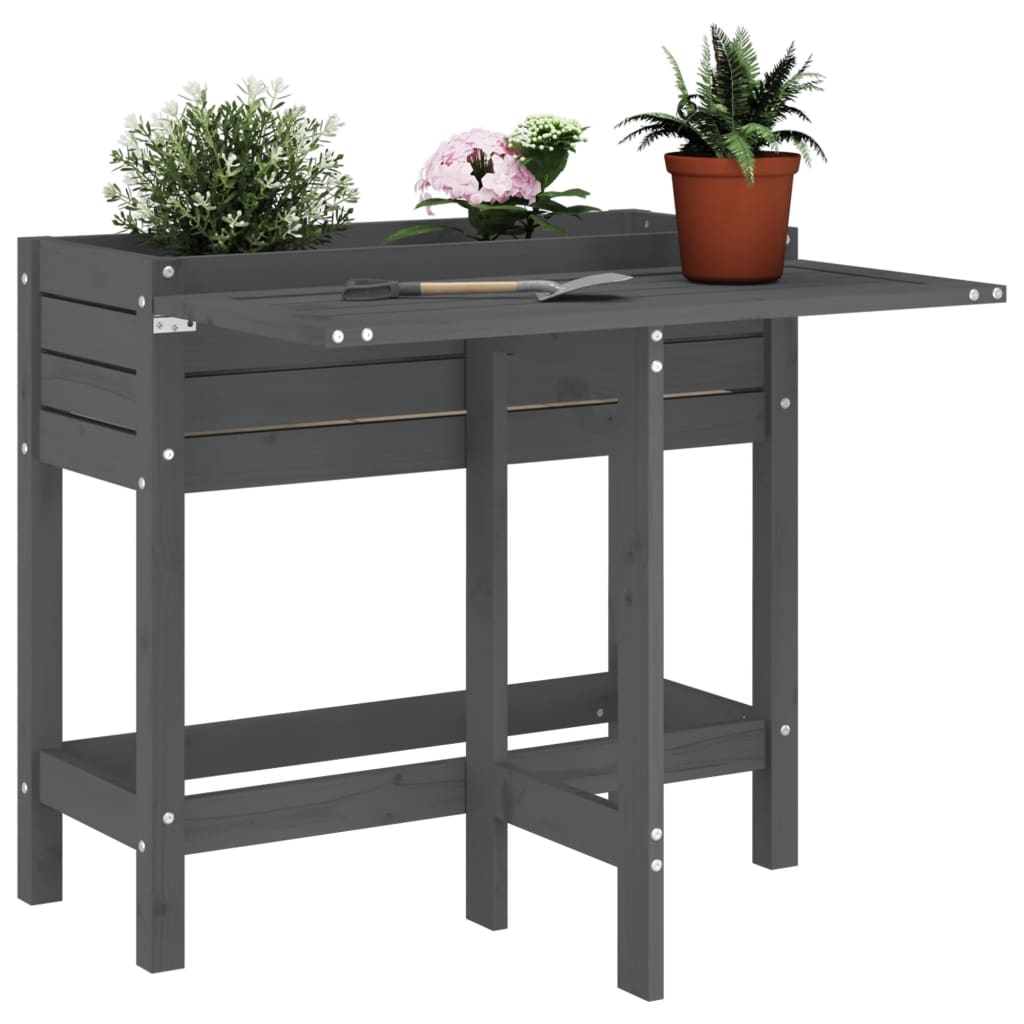 Plantilla Vidaxl con mesa plegable Pino Solid Gray