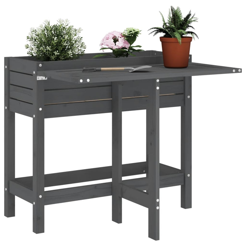 Plantilla Vidaxl con mesa plegable Pino Solid Gray