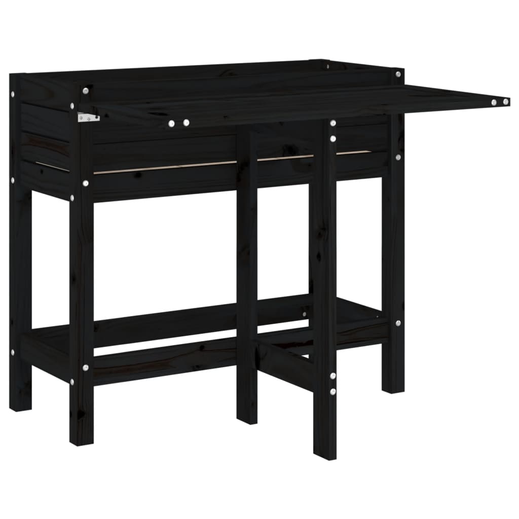 Plantador Vidaxl con mesa plegable de pino sólido
