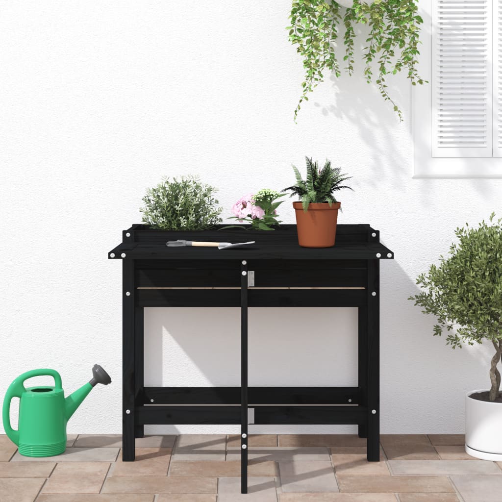 Plantador Vidaxl con mesa plegable de pino sólido