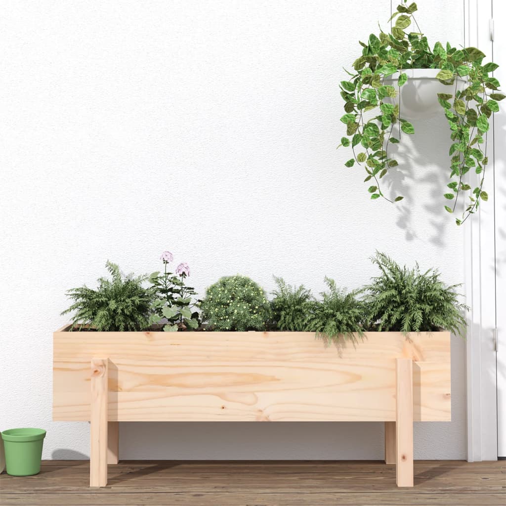 Jardinera vidaXL elevada 101x30x38 cm madera maciza de pino