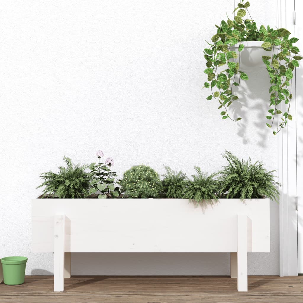 Vidaxx jardinera elevada 101x30x38 cm madera maciza de pino blanco