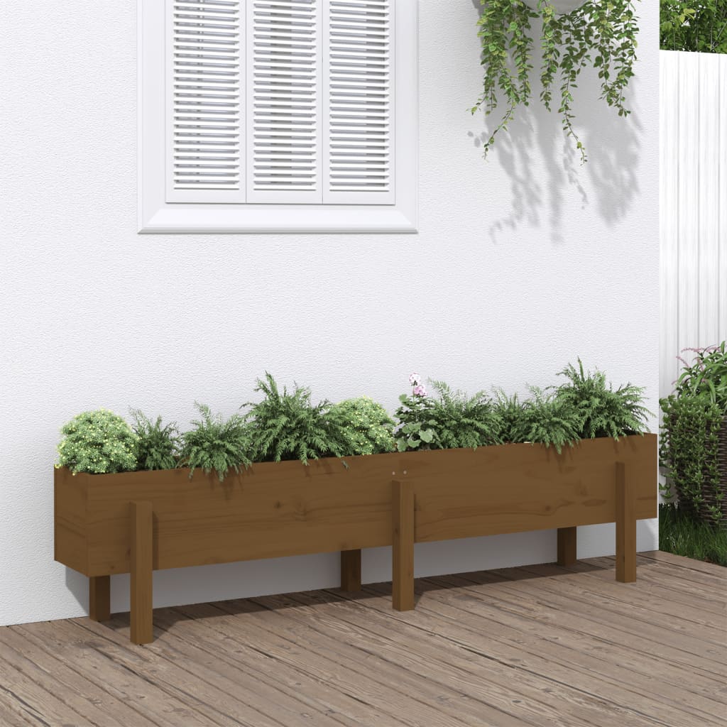 Vidaxl fioriera raccolta 160x30x38 cm Miele di pino solido marrone