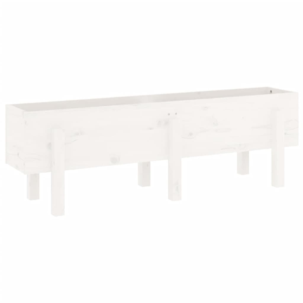 Plantador Vidaxl elevado 121x30x38 cm Pino sólido White