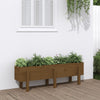 Plantador Vidaxl elevado 121x30x38 cm de pino sólido marrón marrón