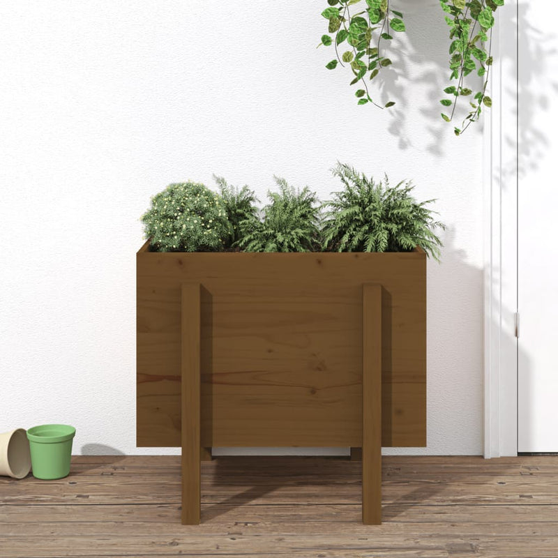 Vidaxl 810552 Sembradora 62x50x57 cm de pino sólido marrón marrón
