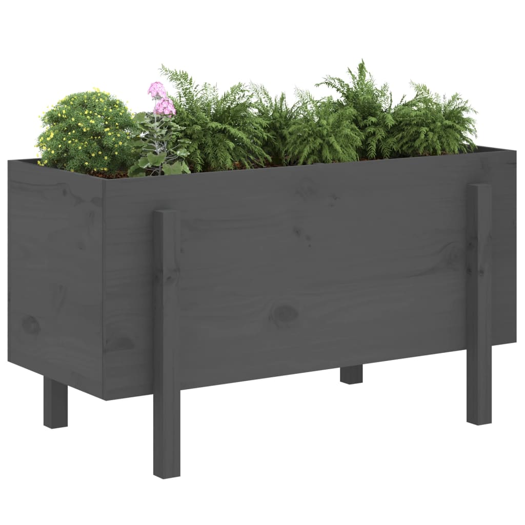 Vidaxl fioriera raccolta 101x50x57 cm grigio a pino solido