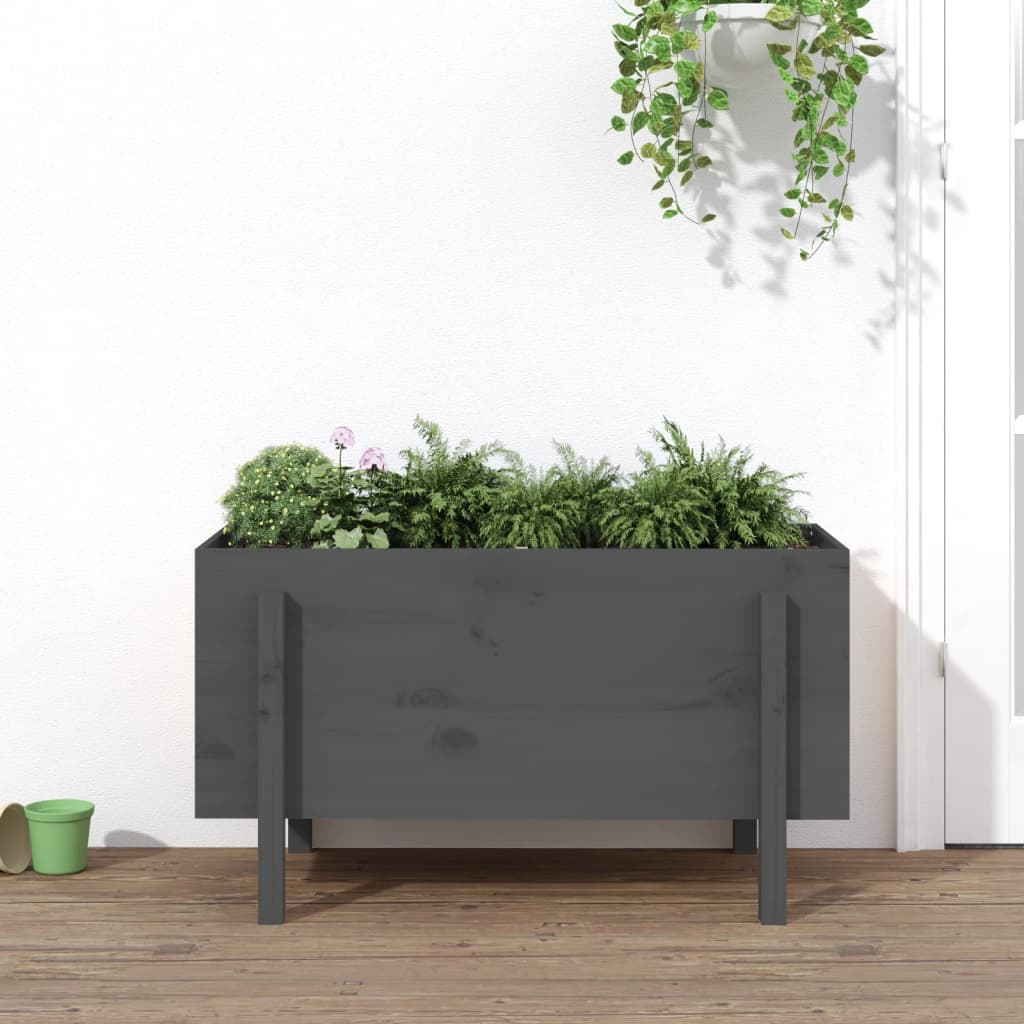 Vidaxl fioriera raccolta 101x50x57 cm grigio a pino solido