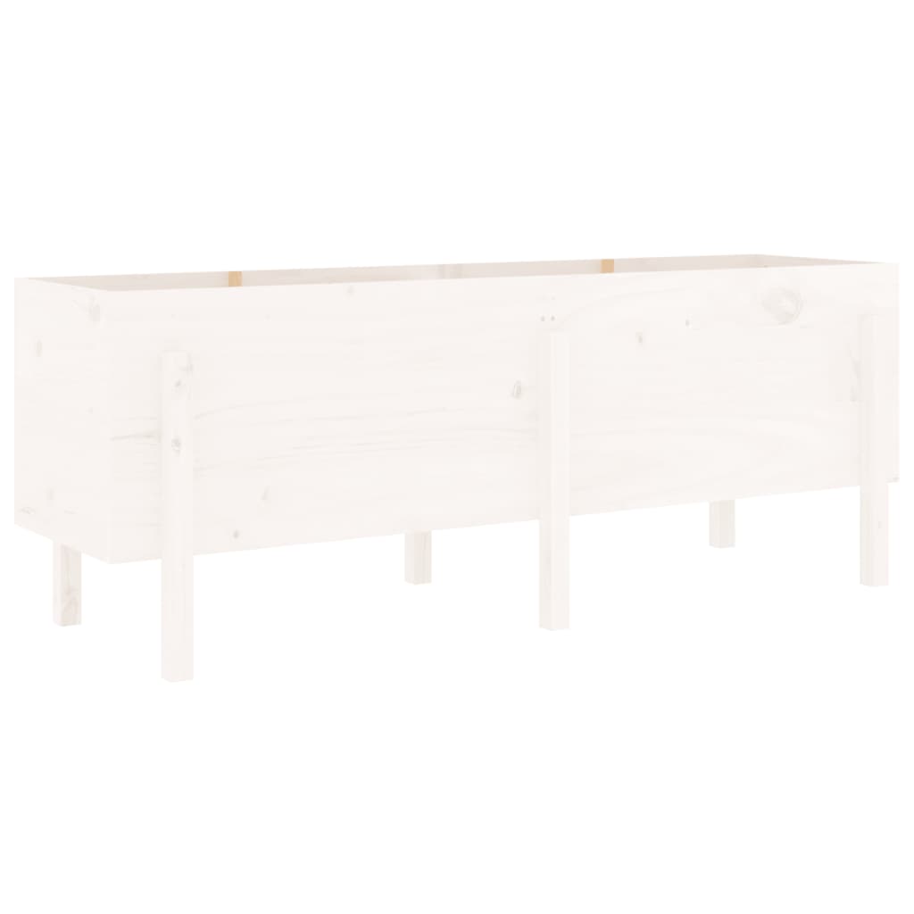 Vidaxl Planning Box elevado 160x50x57 cm de pino sólido blanco