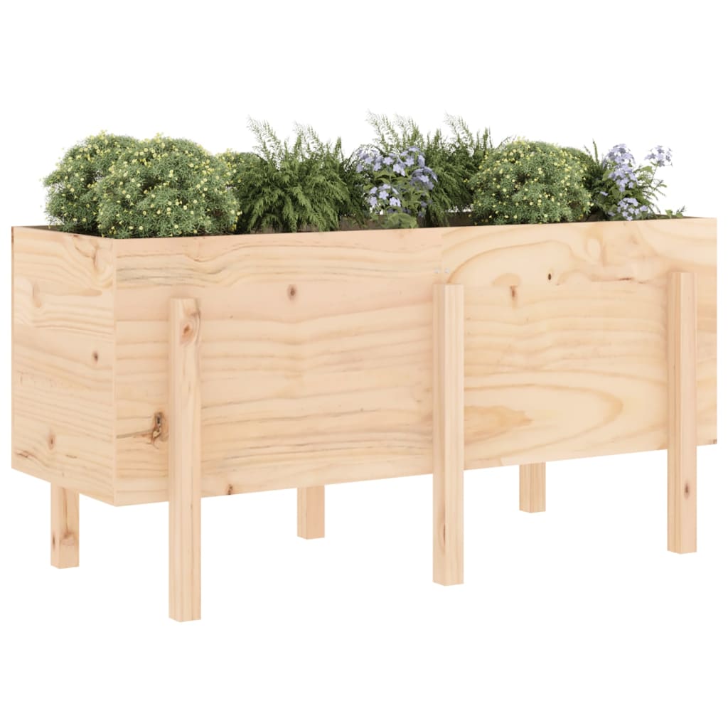Plantador Vidaxl elevado 121x50x57 cm de pino sólido