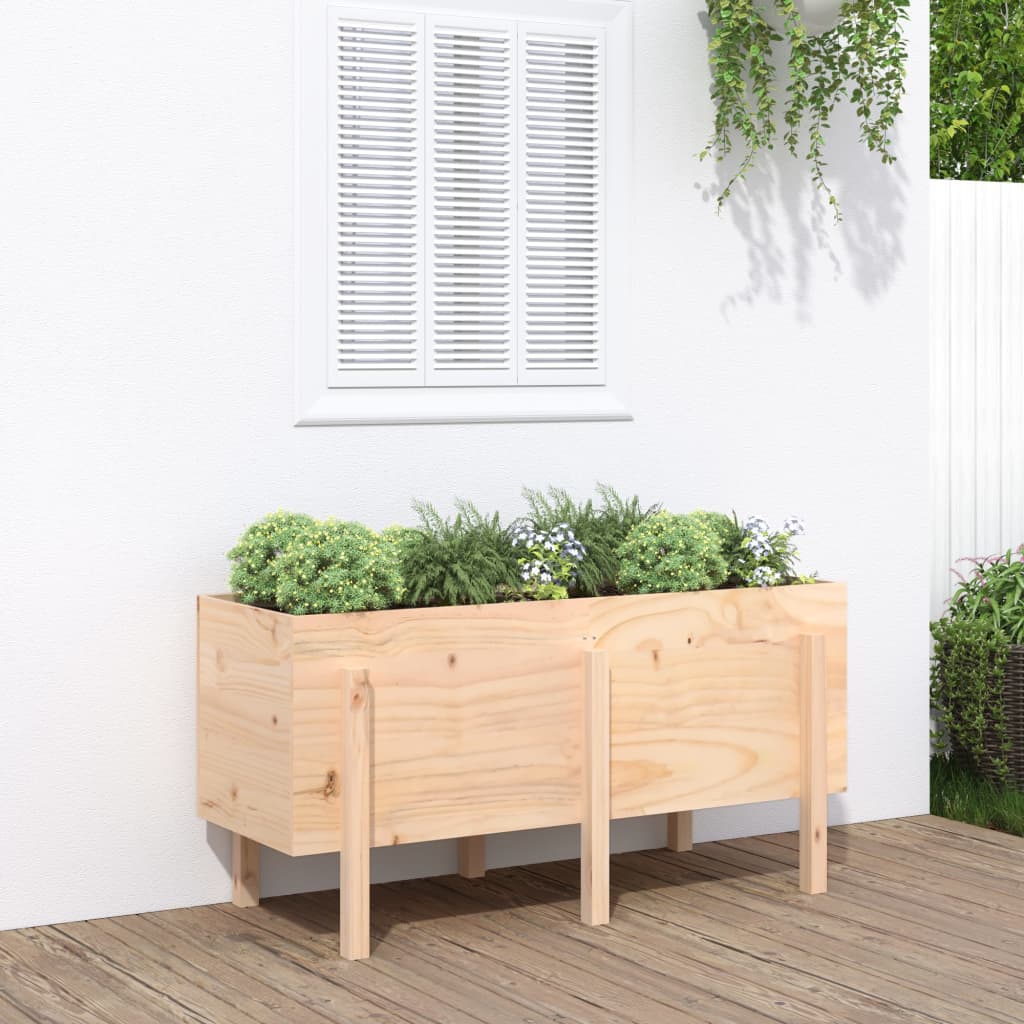 Plantador Vidaxl elevado 121x50x57 cm de pino sólido
