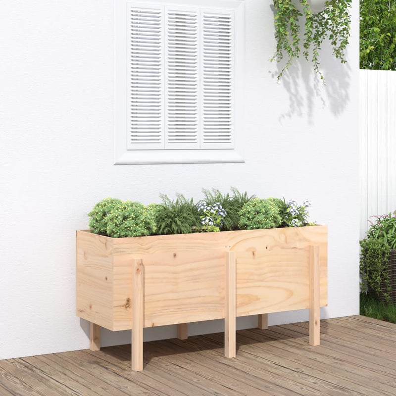 Plantador Vidaxl elevado 121x50x57 cm de pino sólido
