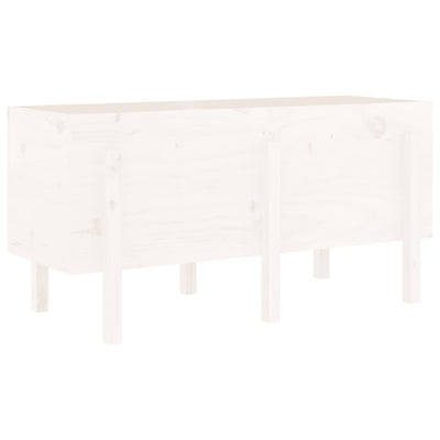Scatola di pianificazione Vidaxl sollevata 121x50x57 cm Pino solido bianco