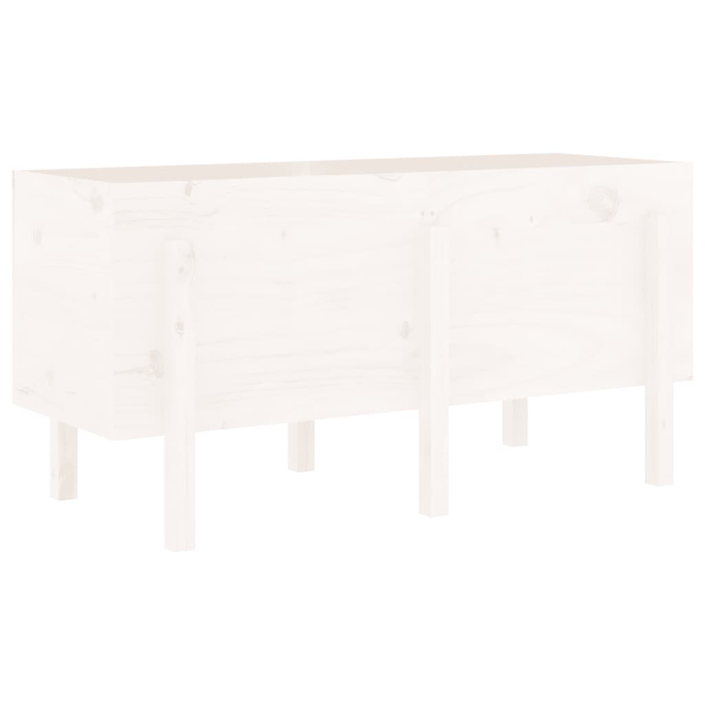 Scatola di pianificazione Vidaxl sollevata 121x50x57 cm Pino solido bianco