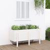 Scatola di pianificazione Vidaxl sollevata 121x50x57 cm Pino solido bianco