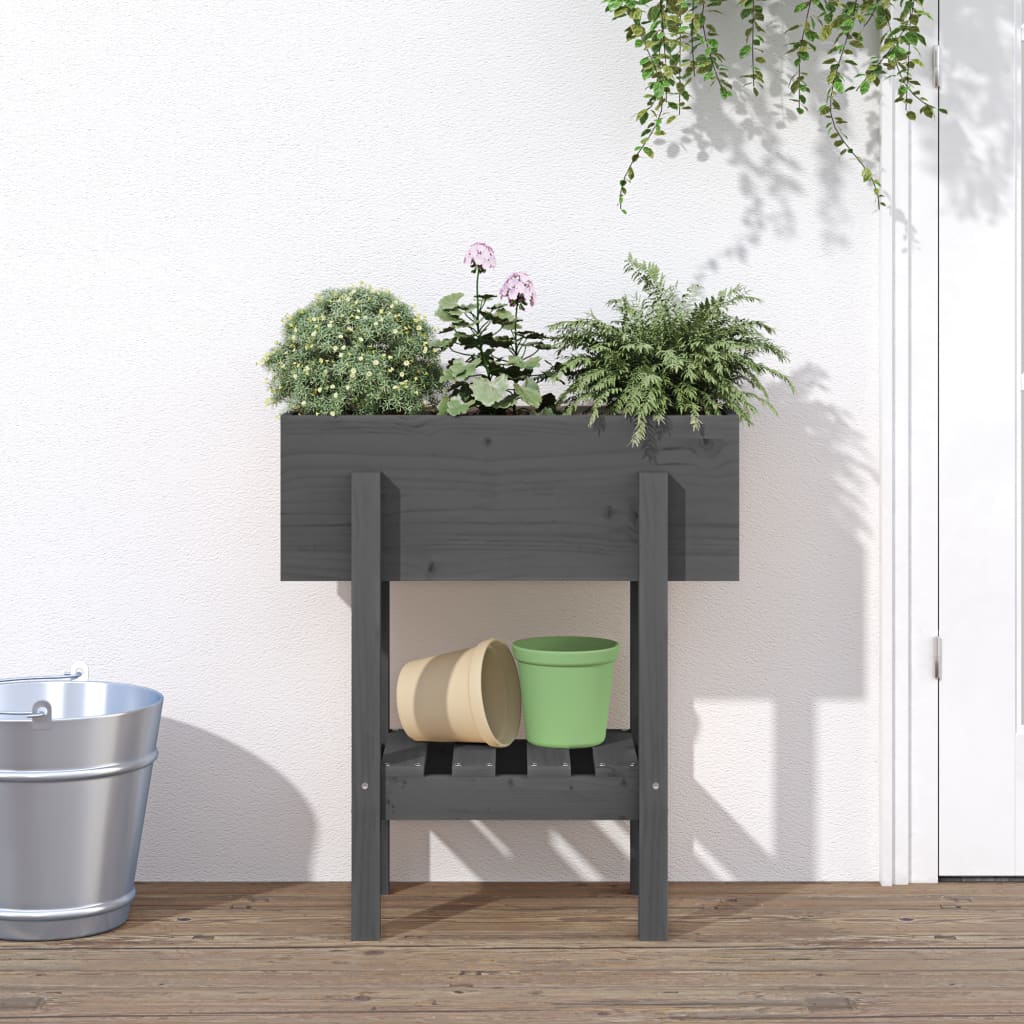 Vidaxl Planning Box 62x30x69 cm Solid Pine Gray