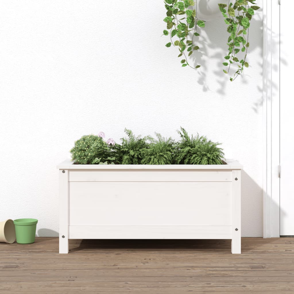 Vidaxl Planning Box 82.5x40x39 cm de pino sólido blanco