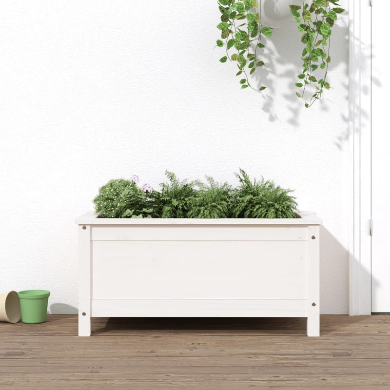 Vidaxl Planning Box 82.5x40x39 cm de pino sólido blanco