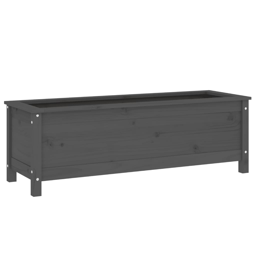 Vidaxl fioriera sollevata 119.5x40x39 cm grigio pino solido