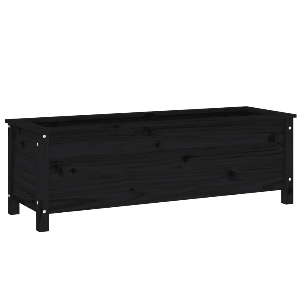 Vidaxl fioriera sollevata 119.5x40x39 cm Pino solido nero