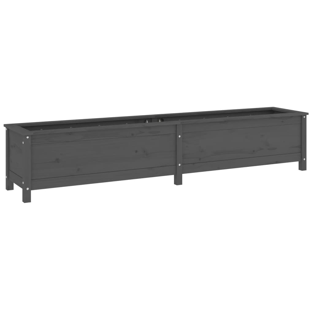 Vidaxl fioriera raccolta 199.5x40x39 cm grigio in pino solido