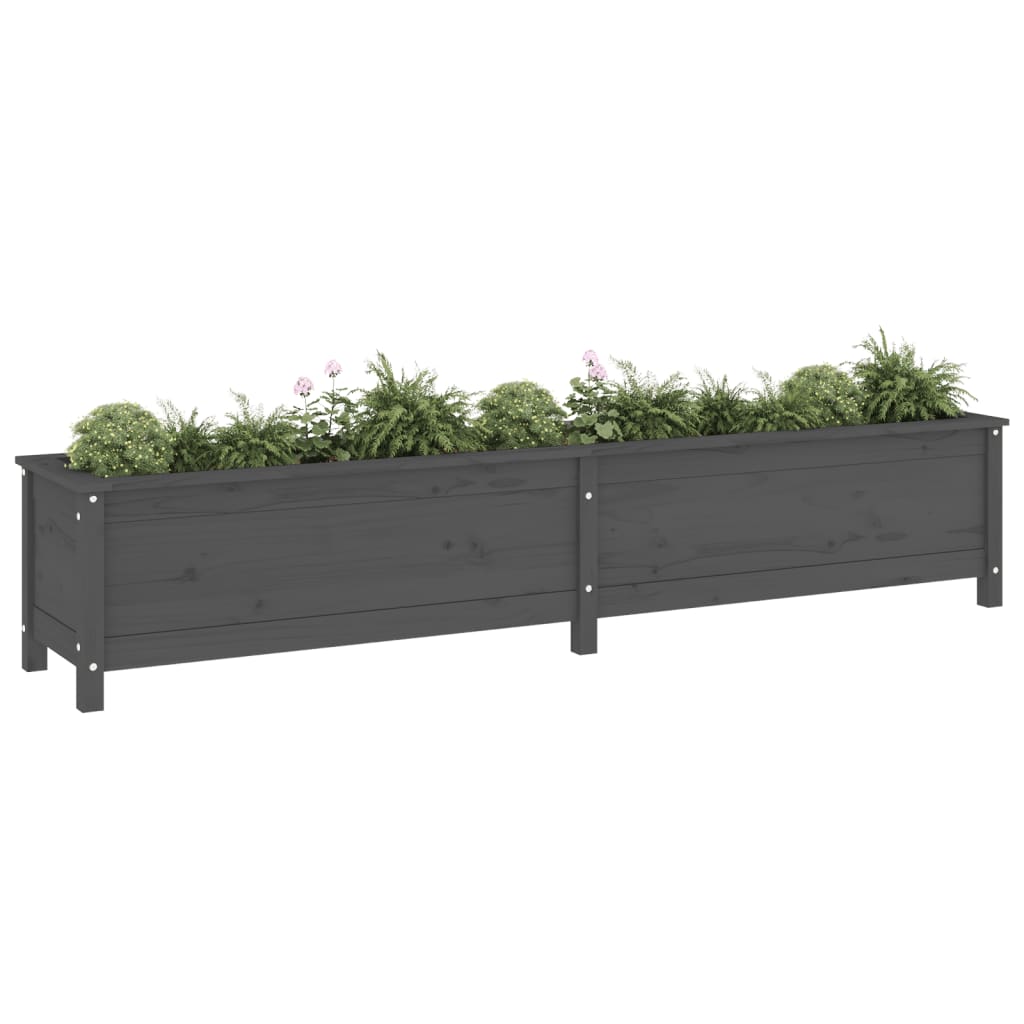 Vidaxl fioriera raccolta 199.5x40x39 cm grigio in pino solido