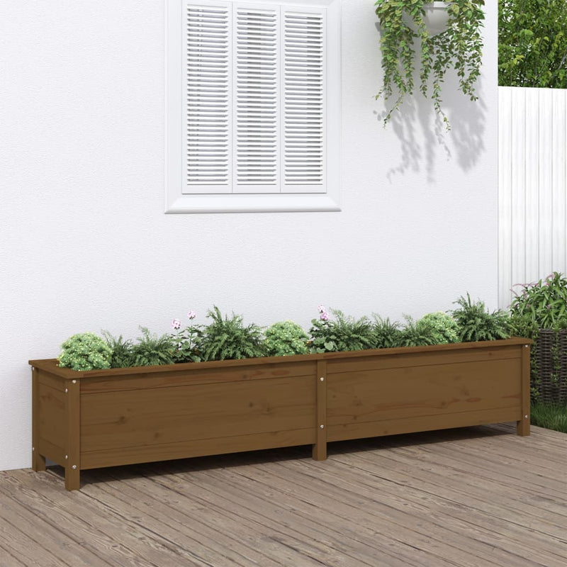 Vidaxl Planning Box elevado 199.5x40x39 cm de pino sólido marrón marrón