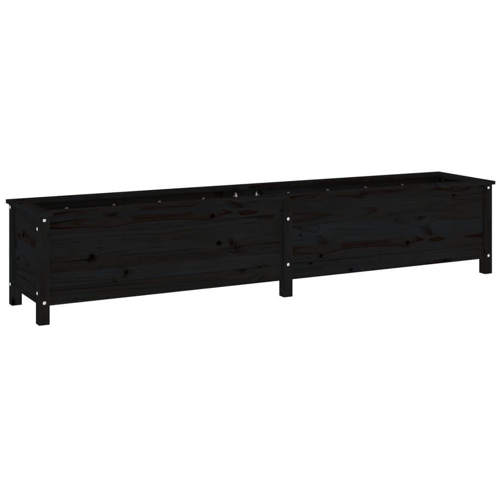 Vidaxl Planning Box elevado 199.5x40x39 cm de pino sólido negro