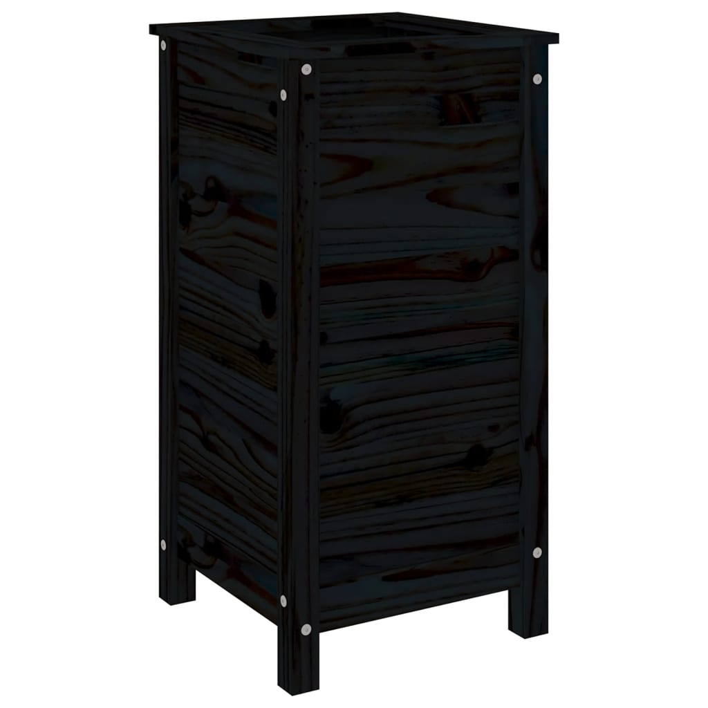 Casella di pianificazione Vidaxl 40x40x78 cm Pino solido nero
