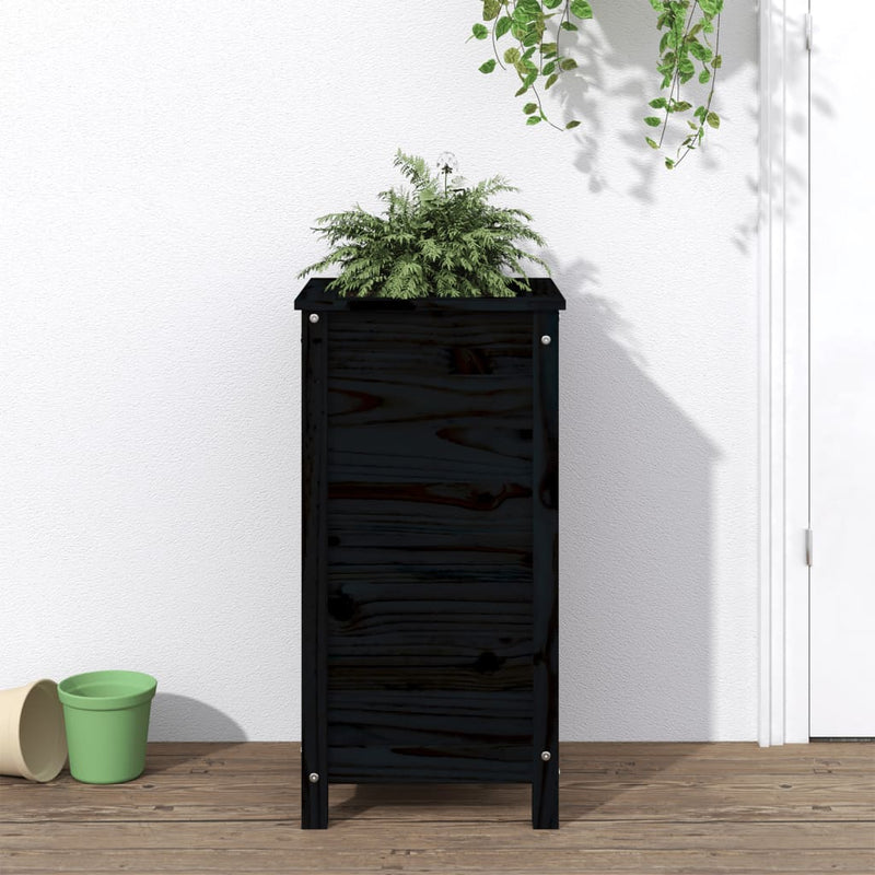 Casella di pianificazione Vidaxl 40x40x78 cm Pino solido nero