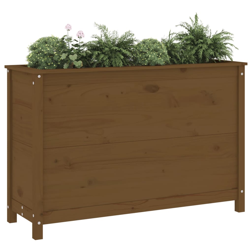 Plantador Vidaxl elevado 119.5x40x78 cm de pino sólido marrón marrón