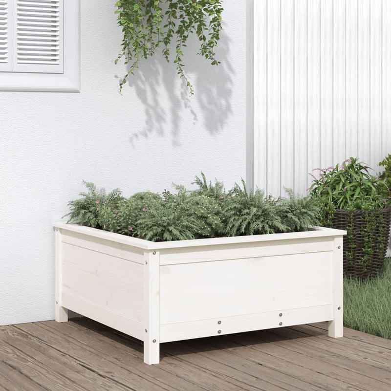 Vidaxl Planning Box 82.5x82.5x39 cm de pino sólido blanco