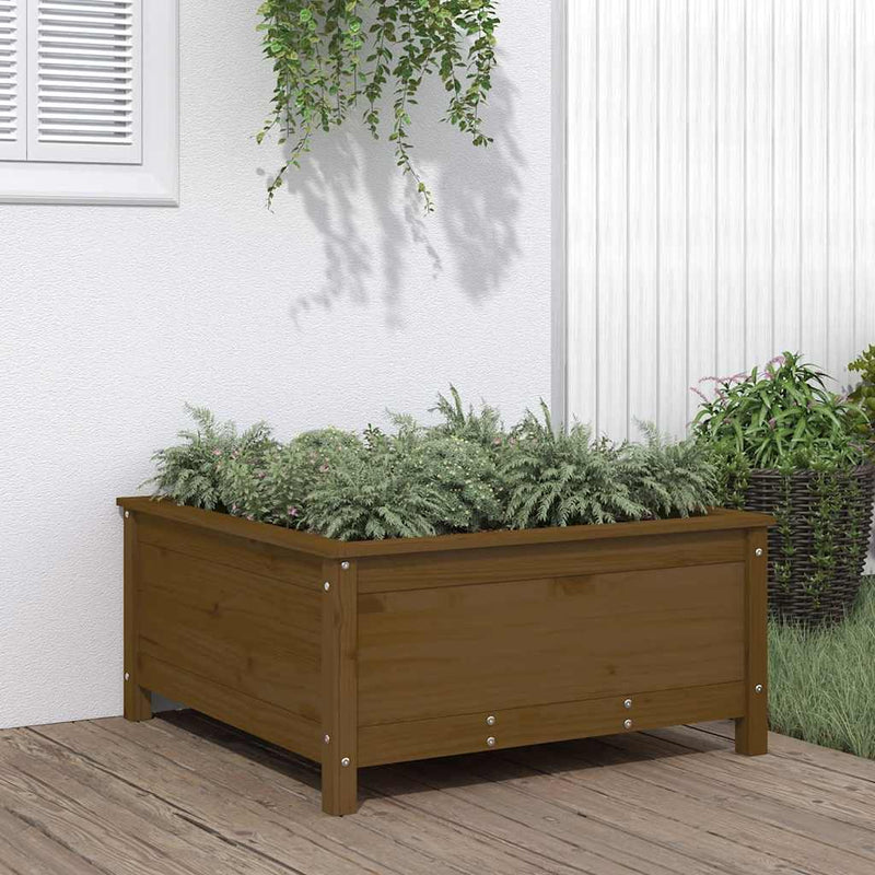 Casella di pianificazione Vidaxl 82.5x82.5x39 cm Miele di pino solido marrone