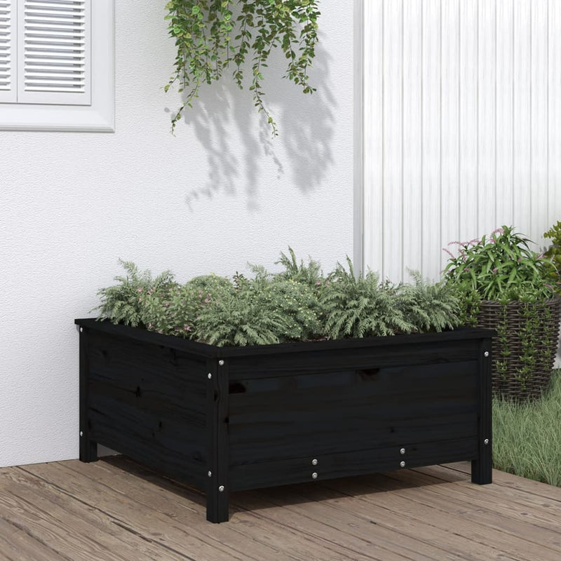 Casella di pianificazione Vidaxl 82.5x82.5x39 cm Pino solido nero