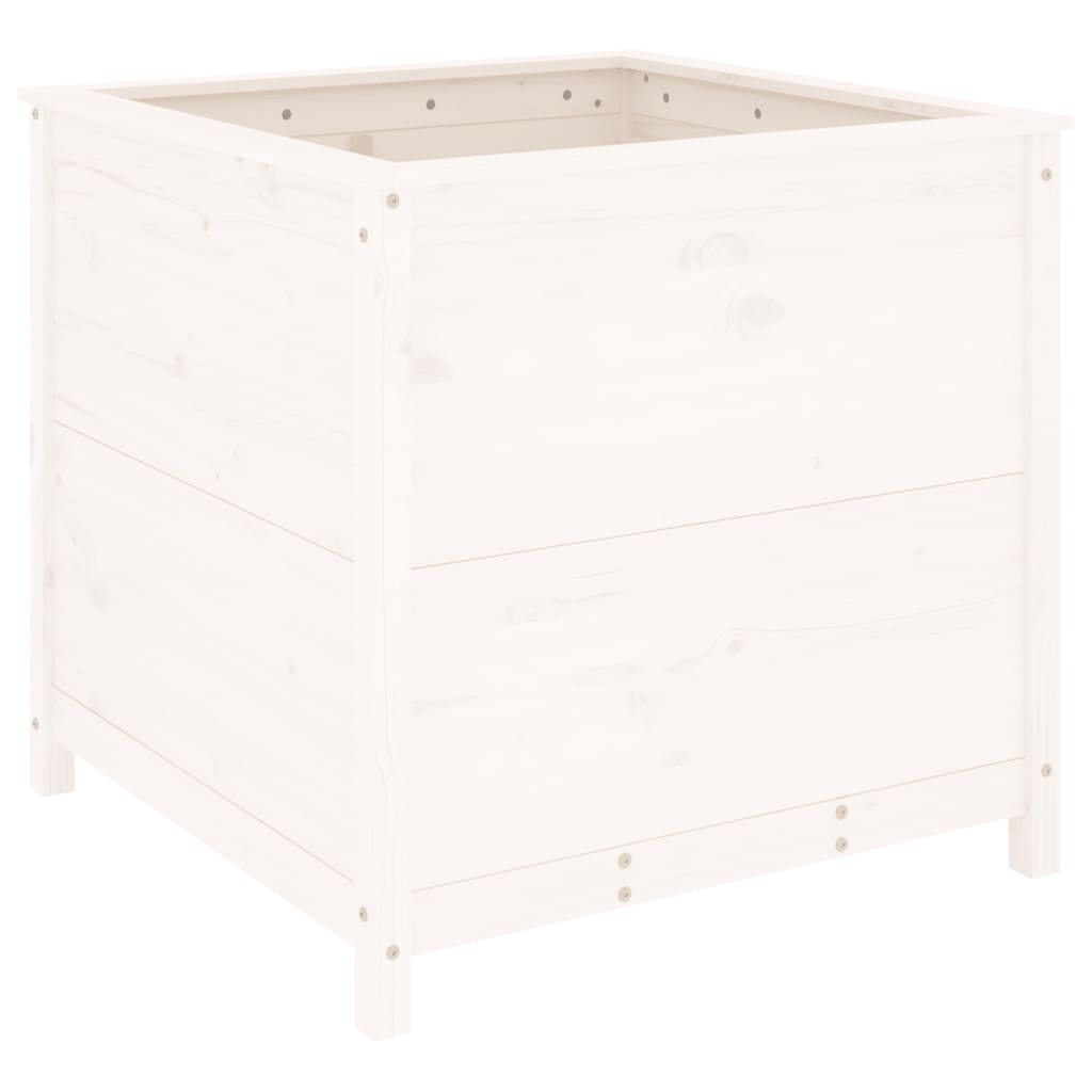 Vidaxl Planning Box 82.5x82.5x78 cm de pino sólido blanco