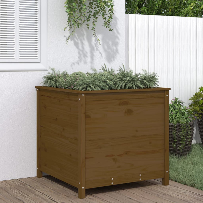 Vidaxl Planning Box 82.5x82.5x78 cm de pino sólido marrón marrón
