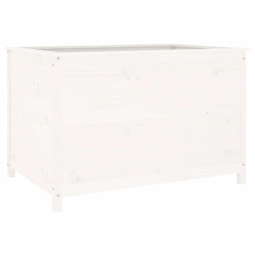 Vidaxl Planter crió 119.5x82.5x78 cm de pino sólido blanco blanco