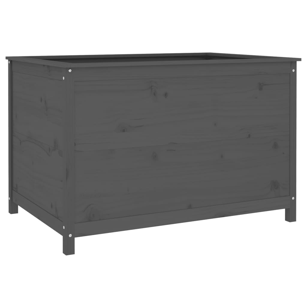 Vidaxl Planter elevó 119.5x82.5x78 cm de pino sólido gris gris