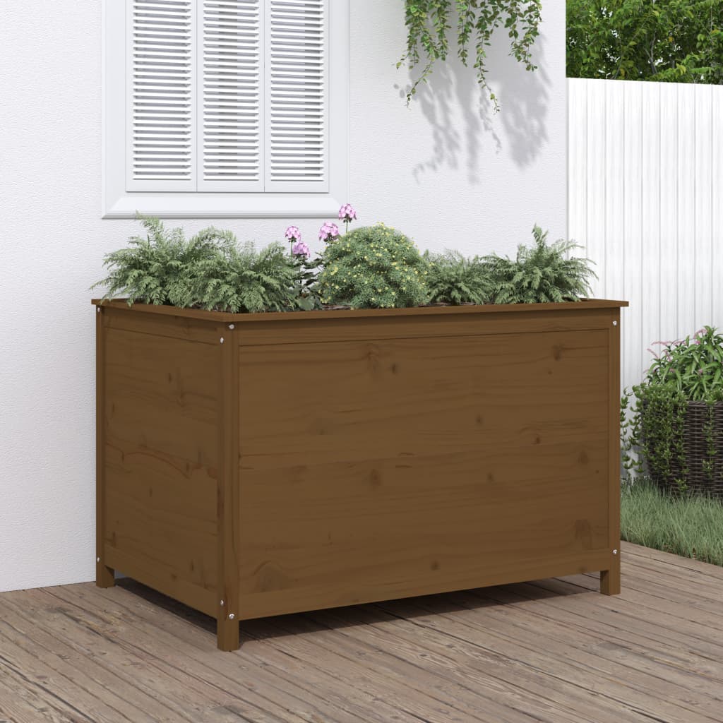 Vidaxl Planter recaudó 119.5x82.5x78 cm de pino sólido marrón