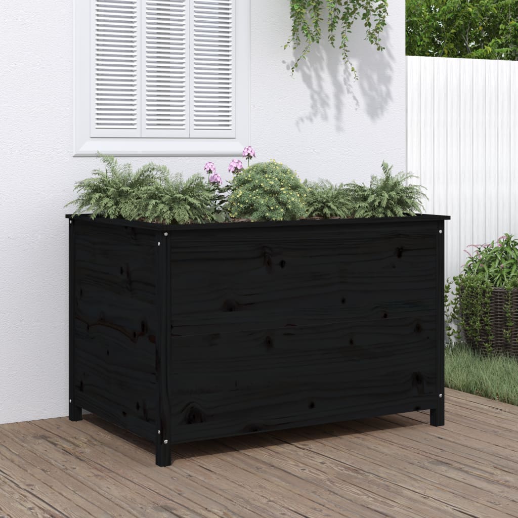 Vidaxl Planter elevó 119.5x82.5x78 cm de madera de pino sólido
