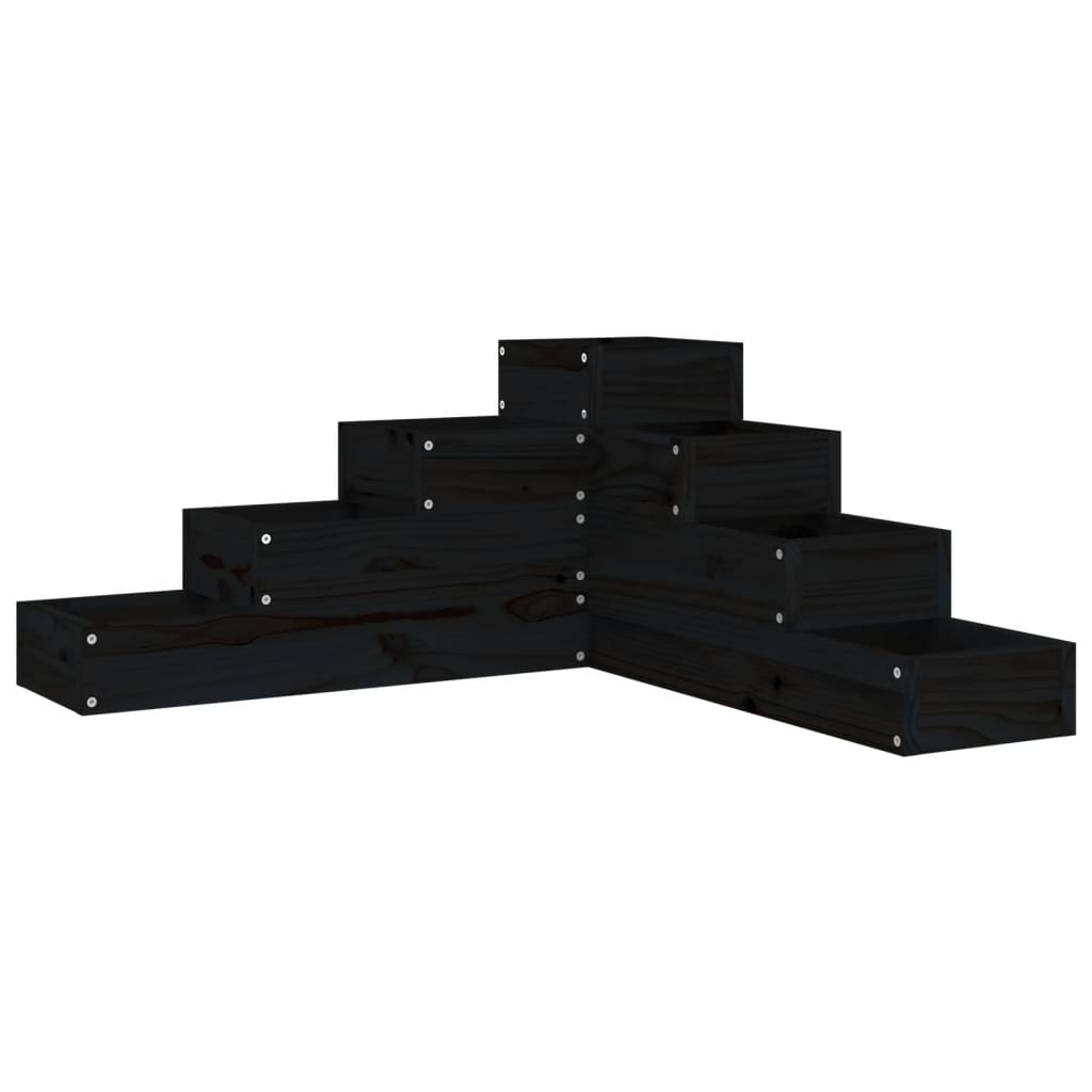 Vidaxl Planning Box a 4 strati 80.5x79x36 cm Pino in legno di pino nero