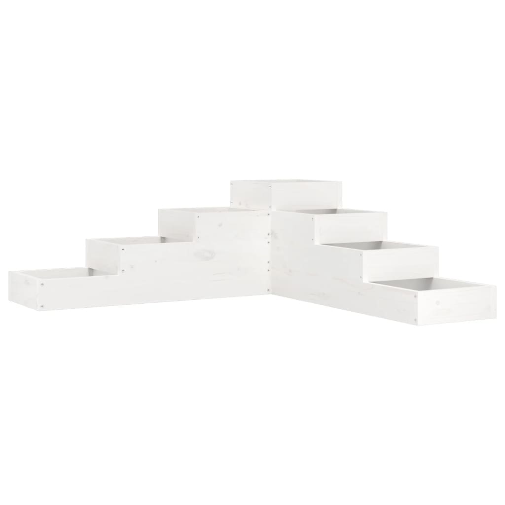 Fioriera Vidaxx a 4 strati 106x104,5x36 cm in legno massello di pino bianco