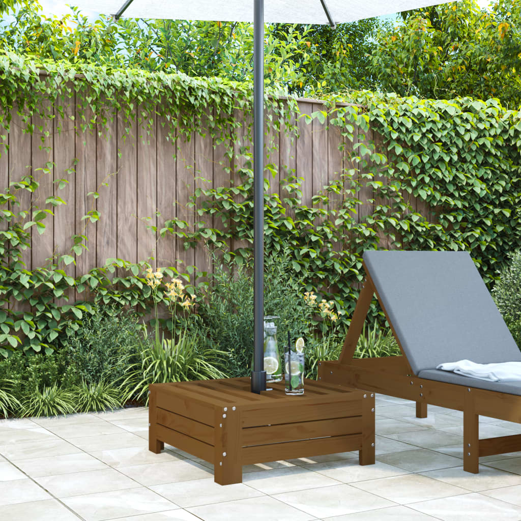 Vidaxl Parasol Polpe di pino solido Miele marrone