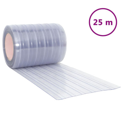 Cortina de la puerta de Vidaxl 300x2.6 mm 25 m PVC transparente