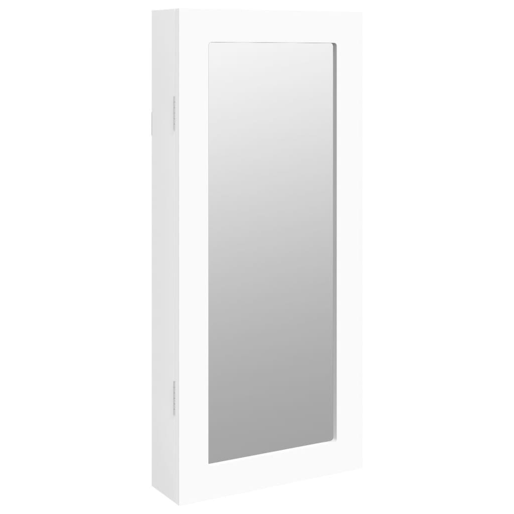 Armadio di gioielli Vidaxl con parete specchio -montato 30x8.5x67 cm bianco