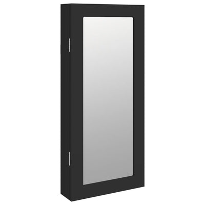 Armadio di gioielli Vidaxl con parete specchio -montato 30x8.5x67 cm nero