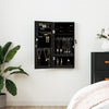 Armario de joyería Vidaxl con pared de espejo 30x8.5x67 cm negro