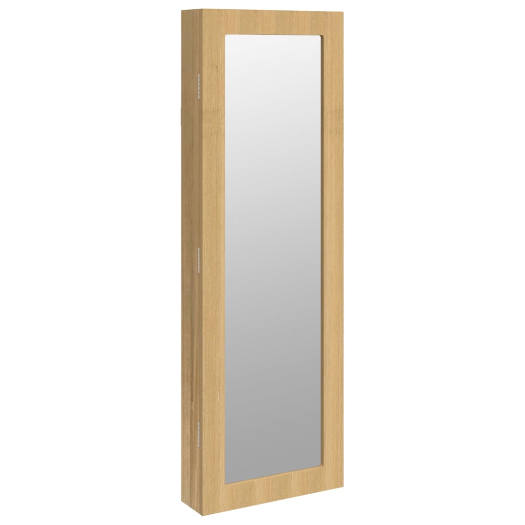 Armario de joyería Vidaxl con pared de espejo 30x8.5x90 cm blanco