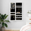 Armadio di gioielli Vidaxl con parete specchio montato 37.5x10x106 cm bianco