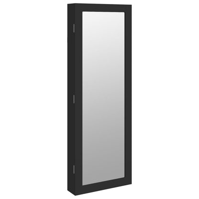 Armadio di gioielli Vidaxl con parete specchio -montato 37.5x10x106 cm nero